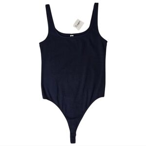 Nordstrom Bp Navy Blue Sleeveless Ribbed Pull On Bodysuit Medium